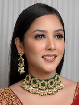 AG'S - Sathiya Green Kundan Choker Set