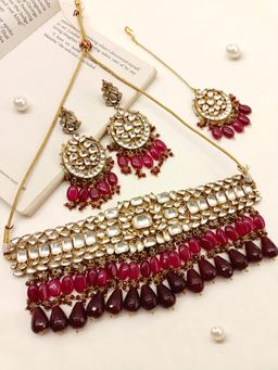 AG'S - Nitibhaa Maroon Kundan Choker Set