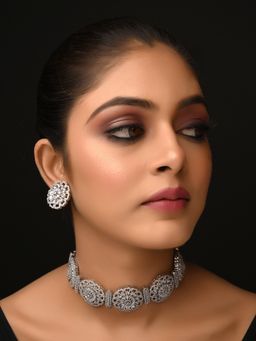 AG'S - Neeshad Diamond Silver Plated Necklace Set