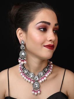 AG'S - Poornima Pink Kundan Necklace Set