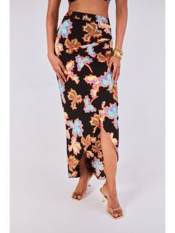 Urban Suburban - Floral Printed Slit Detail Skirt