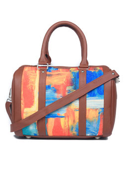 Zouk - Womens Multicolour Printed Vegan Leather Handbag