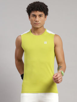 Rock.it - Men Solid Round Neck Polyester Green T-Shirt