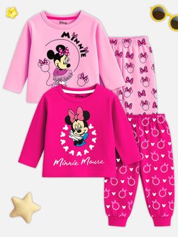 Kuchipoo - Disney Baby Girl Regular Fit Cotton Joggersuit Set (Pack Of 2)