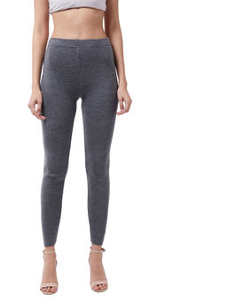 RVK - Women dark grey Solid Slim-Fit Ankle-Length Leggings