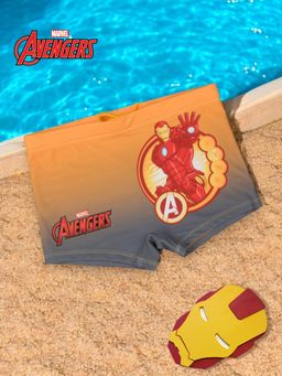 Yellow Bee - Polyester Boys Marvel Iron Man Swim Trunks