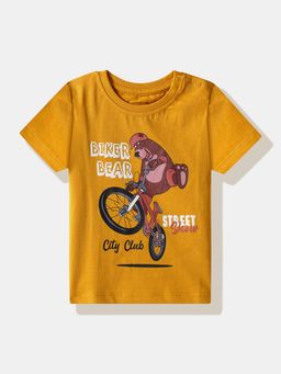 R&B - Graphic Regular Fit Boys Mustard T-shirt
