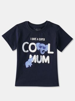 R&B - Typography Regular Boys Navy Blue T-shirt