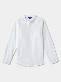 R&B - Textured Regular Boys White Shirt