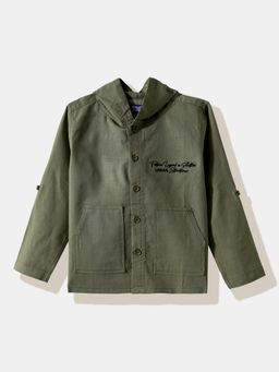 R&B - Solid Regular Boys Olive Shirt