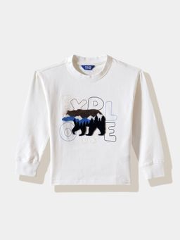 R&B - Embroidered Regular Boys White T-shirt