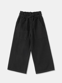 R&B - Solid Wide Girls Black Pant