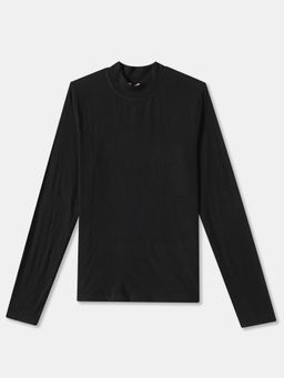 R&B - Textured Regular Girls Black T-shirt