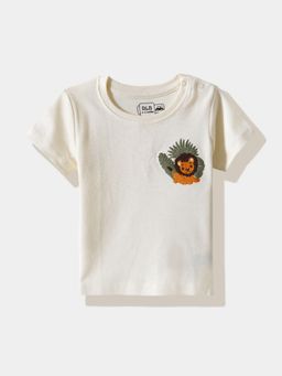 R&B - Embroidered Relaxed Boys White T-shirt