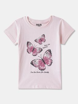 R&B - Graphic Regular Girls Pink T-Shirt