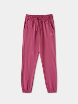 R&B - Solid Regular Girls Pink Joggers