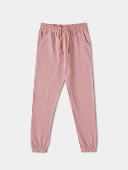 R&B - Solid Regular Girls Pink Joggers