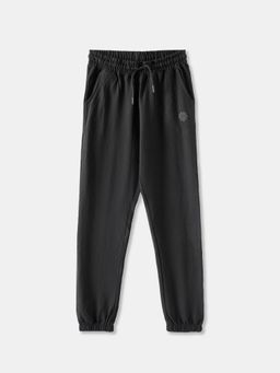 R&B - Solid Regular Girls Black Joggers