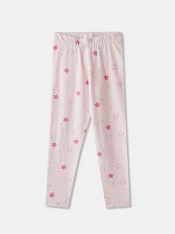 R&B - Stars Fitted Girls Pink Leggings