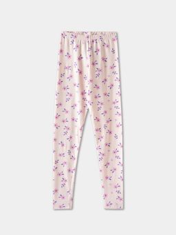 R&B - Floral Fitted Girls Pink Leggings