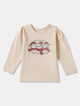 R&B - Graphic Regular Girls Beige T-Shirt