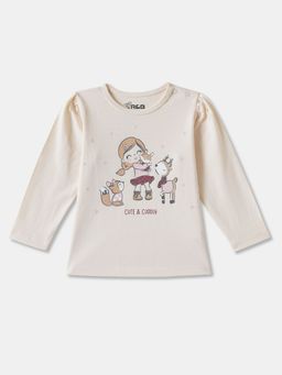 R&B - Graphic Regular Girls Beige T-Shirt