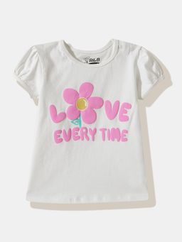 R&B - Graphic Regular Girls White T-Shirt