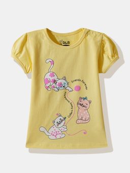 R&B - Graphic Regular Girls Yellow T-Shirt