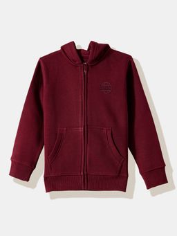 R&B - Solid Regular Boys Maroon Hoodie