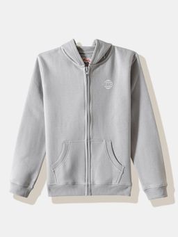 R&B - Solid Regular Boys Grey Hoodie