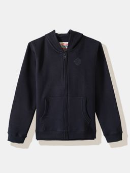R&B - Solid Regular Boys Navy Blue Hoodie