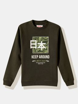 R&B - Graphic Relaxed Boys Olive Sweatshirt