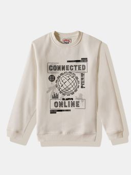 R&B - Graphic Relaxed Boys Beige Sweatshirt