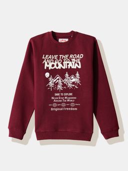 R&B - Graphic Relaxed Boys Maroon Sweatshirt