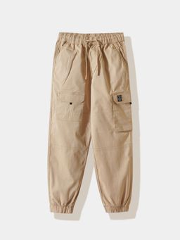 R&B - Solid Regular Boys Beige Joggers