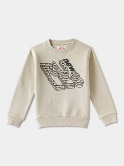 R&B - Graphic Relaxed Boys Beige Sweatshirt