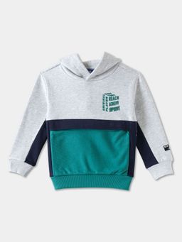 R&B - Colorblock Relaxed Boys Grey Hoodie