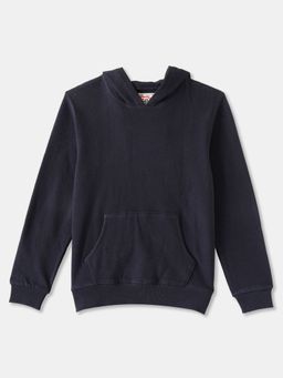 R&B - Ribbed Relaxed Boys Navy Blue Hoodie