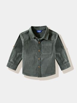 R&B - Textured Regular Boys Green Shirt