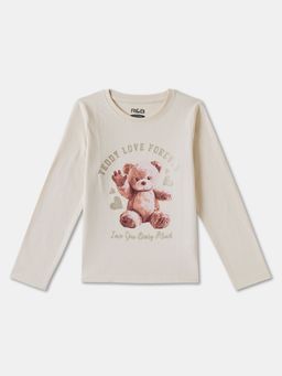 R&B - Graphic Regular Girls Beige T-Shirt