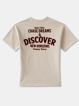 R&B - Typography Relaxed Boys Beige T-shirt