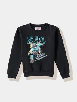 R&B - Graphic Relaxed Boys Black Sweatshirt