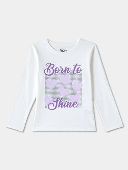 R&B - Graphic Regular Girls White T-Shirt