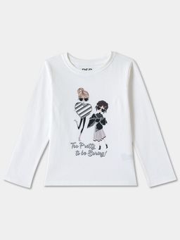 R&B - Graphic Regular Girls White T-shirt