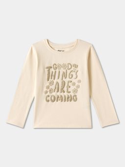 R&B - Graphic Regular Girls Beige T-Shirt