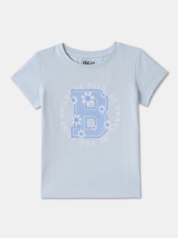 R&B - Graphic Regular Girls Blue T-Shirt