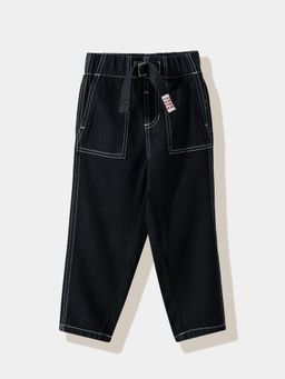 R&B - Solid Straight Boys Black Jeans