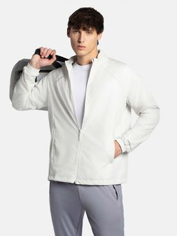 Jockey - MV40 Men Microfiber Fabric Active Wear Hoodie Jacket - Dawn White