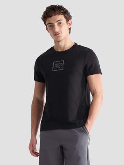 U.S. POLO ASSN. - Men Black Cotton Solid/Plain T-Shirt