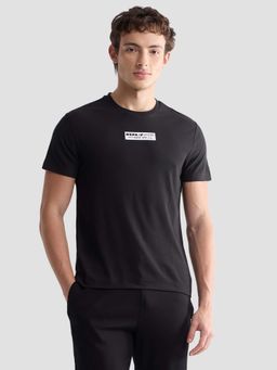 U.S. POLO ASSN. - Men Black Nylon Solid/Plain T-Shirt
